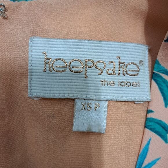 Keepsake The Label Anthropologie V Neck Sleeveless Floral Dress XS Petite Peach - Picture 6 of 14